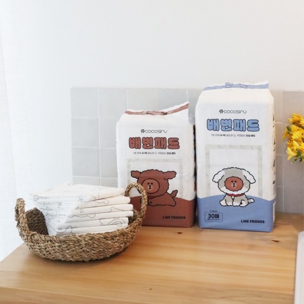 페오펫몰,[댕린이특가] 라인프렌즈 코코시루 쉬싹 배변패드 (대형 30매) CL7560PPD