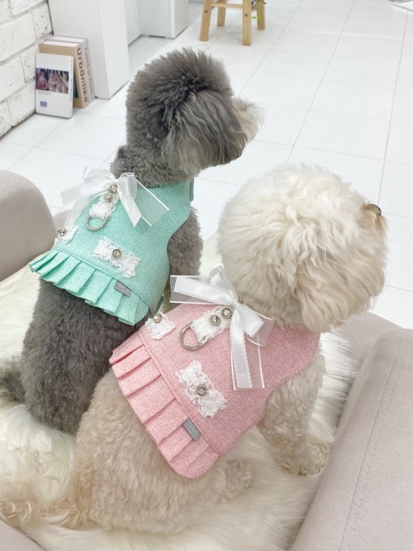 페오펫몰,강아지 트위드 하네스 가슴줄 의류형하네스