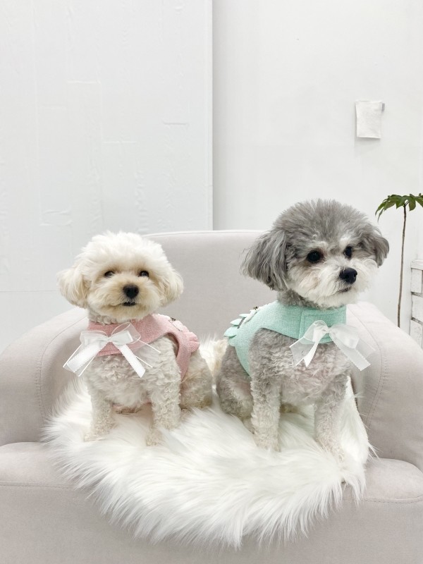 페오펫몰,강아지 트위드 하네스 가슴줄 의류형하네스