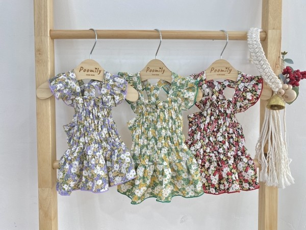 강아지 쉬폰 플라워원피스 여름 커플룩 원피스