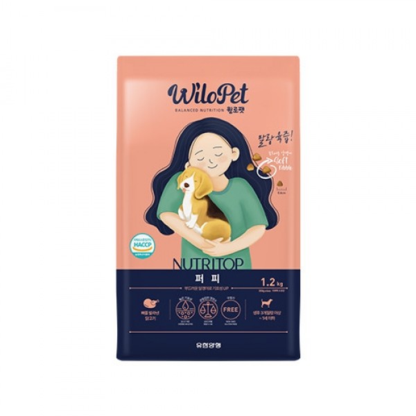 페오펫몰,유한양행 윌로펫 뉴트리탑 퍼피 1.2kg