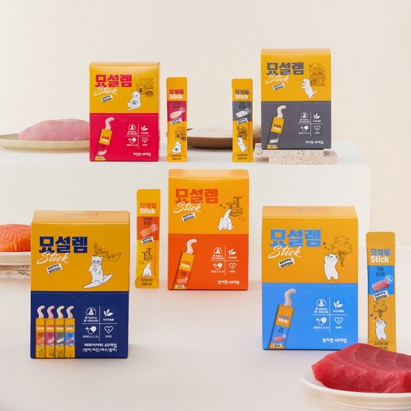 페오펫몰,페슬러 묘설렘 스틱 고양이 습식 간식 치킨맛 40개입
