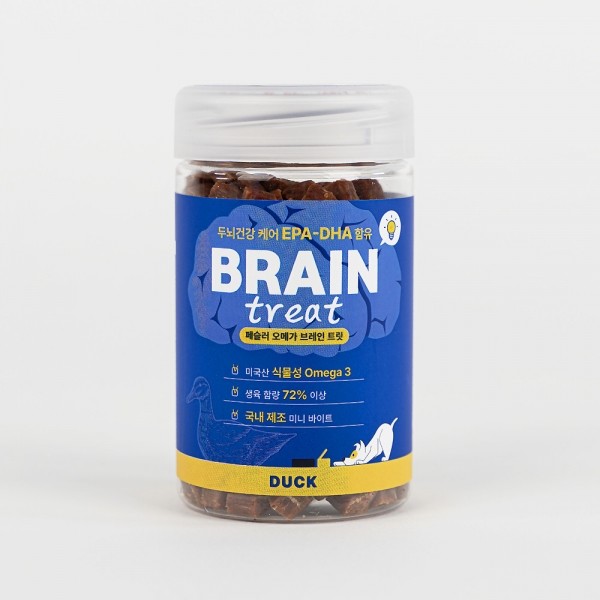 페오펫몰,오메가 브레인트릿 오리맛 170g 칭찬 훈련 간식