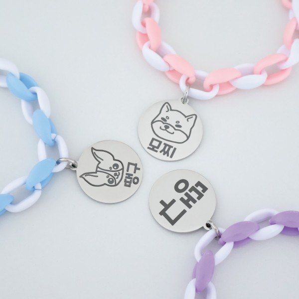 페오펫몰,[오늘출발] 강아지 롤리팝 드로잉 목걸이 인식표