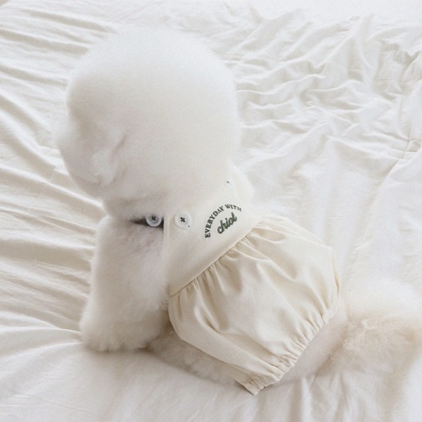 페오펫몰,[댕캉스특가] 쉬오트 러브썸 볼륨 오버롤 (크림)