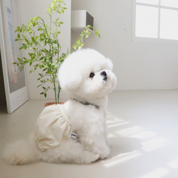 페오펫몰,[댕캉스특가] 쉬오트 러브썸 볼륨 오버롤 (크림)