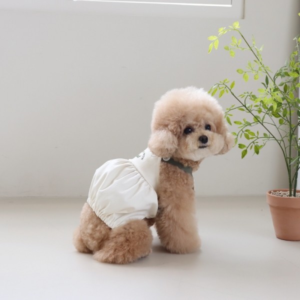 페오펫몰,[댕캉스특가] 쉬오트 러브썸 볼륨 오버롤 (크림)