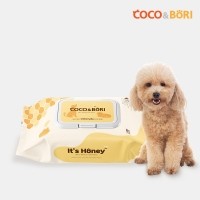 코코와보리 천연펄프 강아지 고양이 물티슈 80매 캡형 1팩
