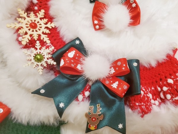 페오펫몰,[가득샵] 하얀 눈이 펑펑 화이트 크리스마스 케이프 • 강아지 고양이 케이프 뜨개 케이프 머플러 스카프 목걸이 악세사리