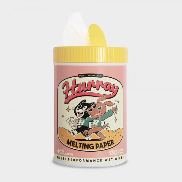 페오펫몰,[허레이] 멜팅페이퍼 130매 본품 [강아지&고양이 겸용 물티슈]