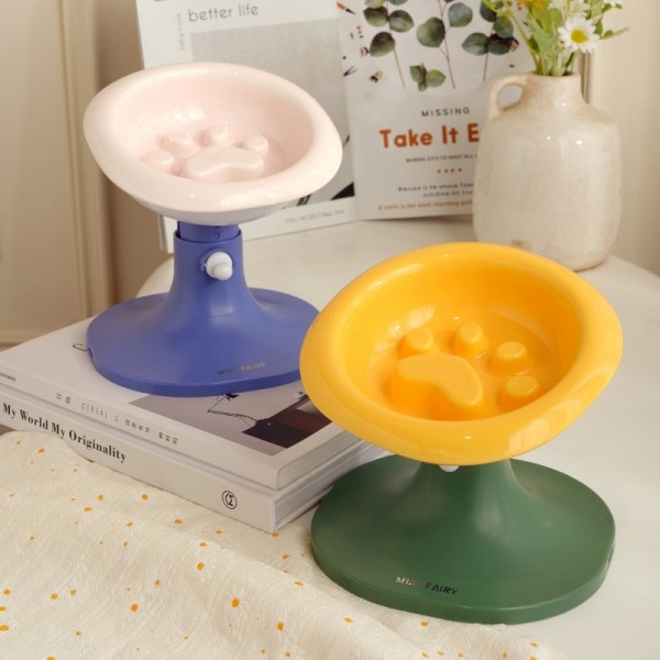 냥슬아치 고양이 강아지 높이조절 도자기 식기 급체방지 슬로우식기