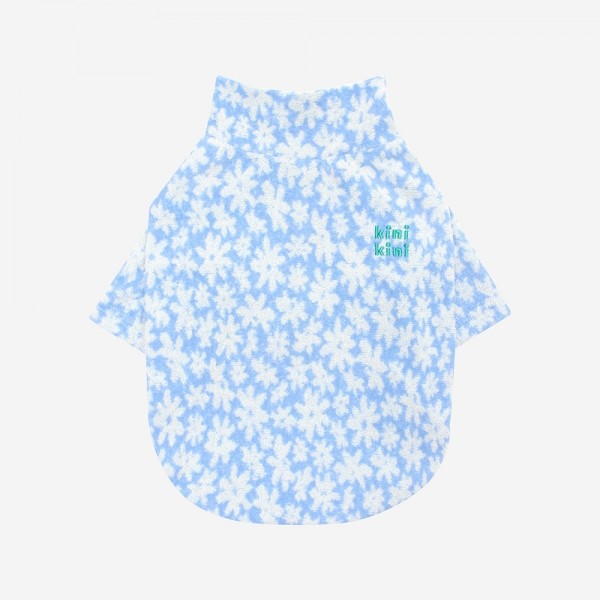페오펫몰,FLOWER HALF ZIPUP-BLUE(반집업)