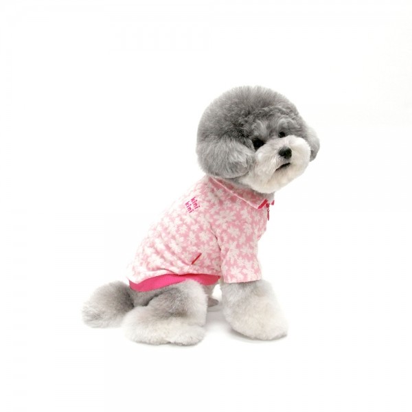 페오펫몰,FLOWER HALF ZIPUP-PINK(반집업)