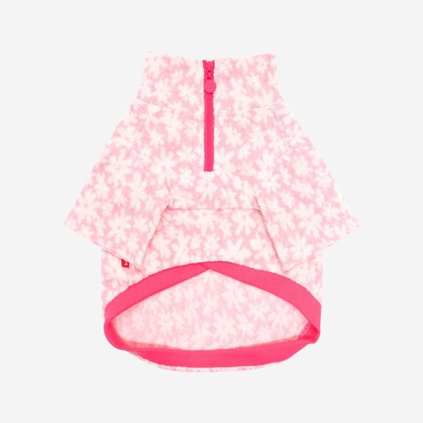 페오펫몰,FLOWER HALF ZIPUP-PINK(반집업)