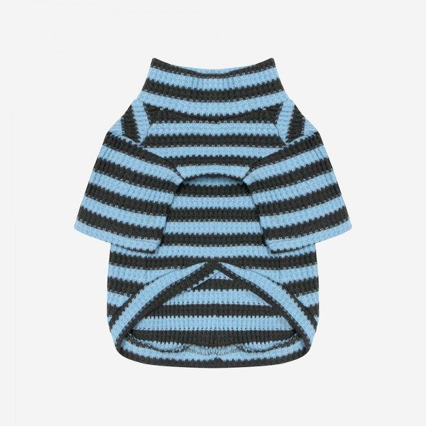 페오펫몰,[신년맞이특가] 키니키니 KINI WAFFLE KNIT TSHIRT-BLUE(반팔니트)