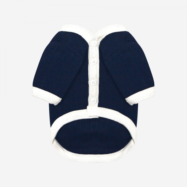 페오펫몰,KINI TWISTED LOGO CARDIGAN-NAVY(가디건)