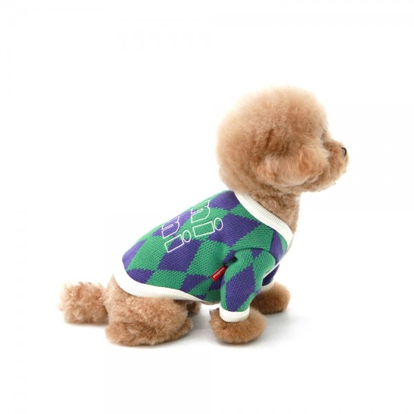 페오펫몰,KINI DIAMOND PATTERN CARDIGAN-PURPLE(가디건)