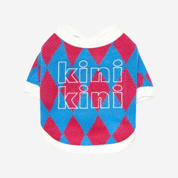 페오펫몰,KINI DIAMOND PATTERN CARDIGAN-RED(가디건)
