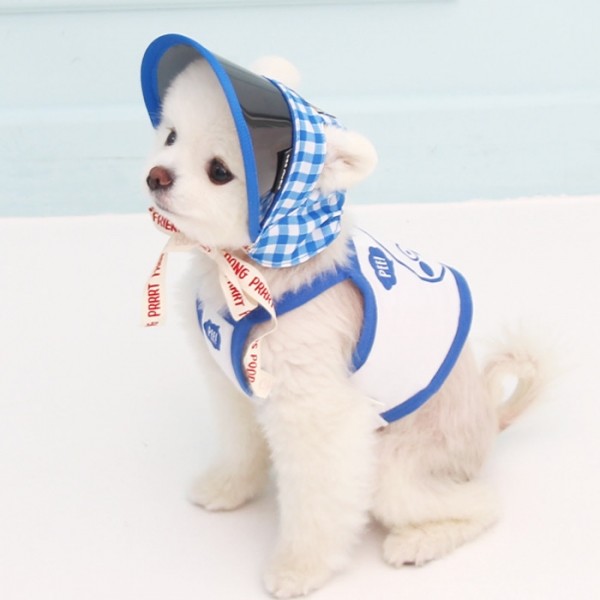 페오펫몰,[오드펫]또또또 친구들 체크 UV썬캡 해또