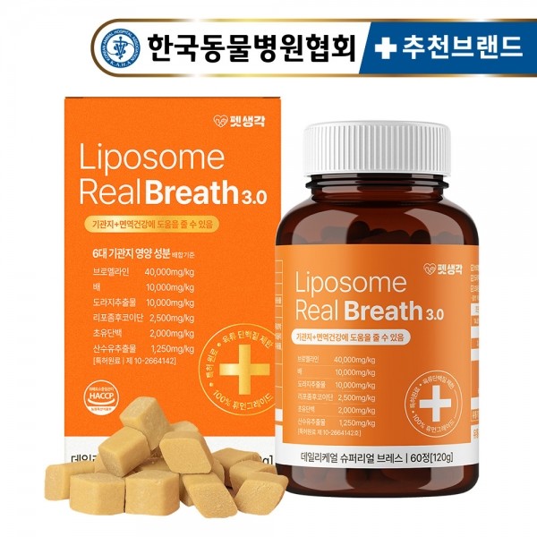 펫생각 강아지 기관지 호흡기 면역력 기관지염 협착증 영양제 120g