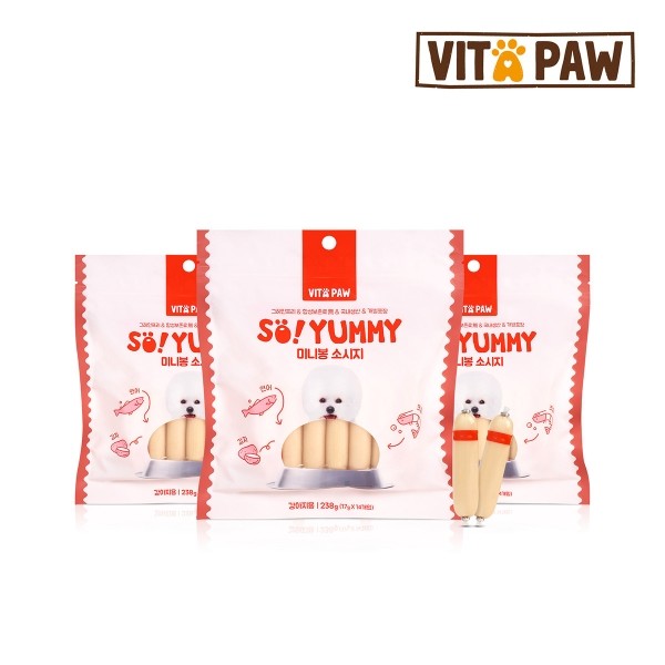 [3봉] 비타파우 쏘야미 미니봉 소시지 연어&크릴오일 영양간식 14개입 [최저가]