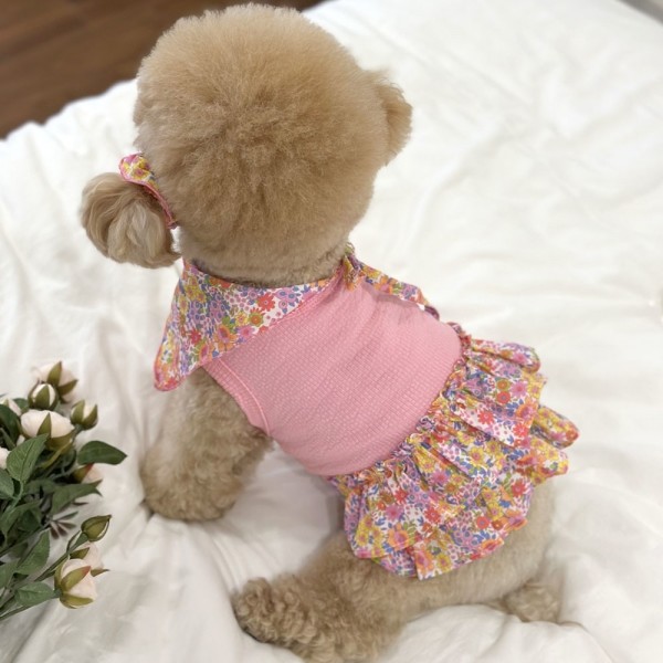 페오펫몰,디어아지 스카프 케이프 턱받이 플로럴 반다나 애견 두건