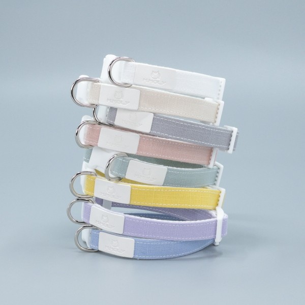 페오펫몰,엠몰리 린넨 미니멀 강아지 목줄 12컬러 탈부착 콩리본 보타이