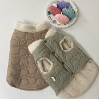 [해피댕댕] 곰누빔하네스패딩 / 강아지패딩 애견의류 강아지옷 애견패딩조끼 따뜻한강아지옷 / S - 2XL