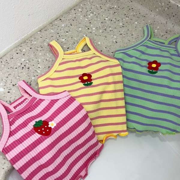 페오펫몰,해피댕댕 자수슬리브리스나시 (3color) 강아지 실내복 여름나시 S-XL