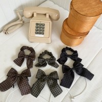 해피댕댕 체크리본 / 강아지 리본머리띠 보타이 커플악세사리