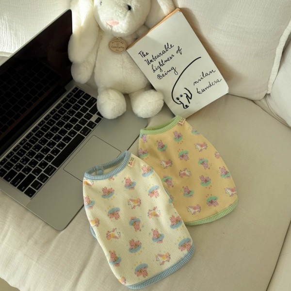 페오펫몰,해피댕댕 베베수면조끼 / 입기편한 강아지 실내복 S-XL