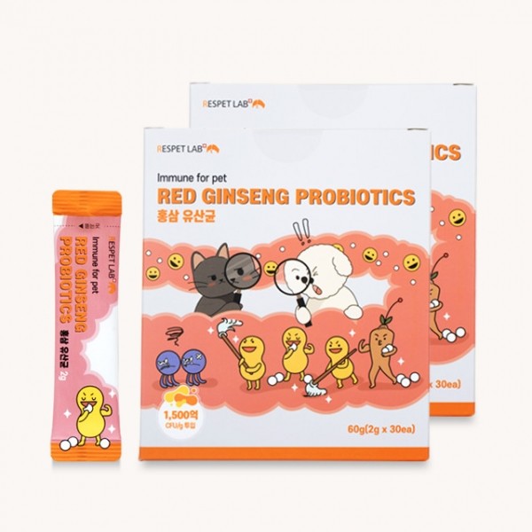 페오펫몰,리스펫랩 강아지 고양이 홍삼 유산균 1500억 프로바이오틱스 30포