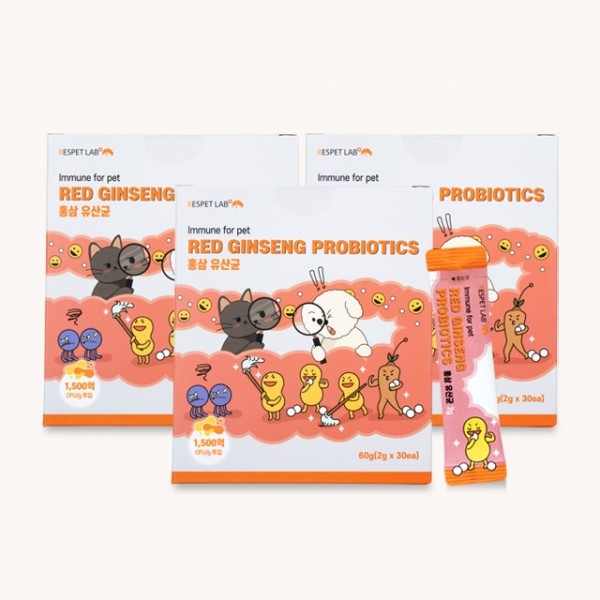 페오펫몰,리스펫랩 강아지 고양이 홍삼 유산균 1500억 프로바이오틱스 30포
