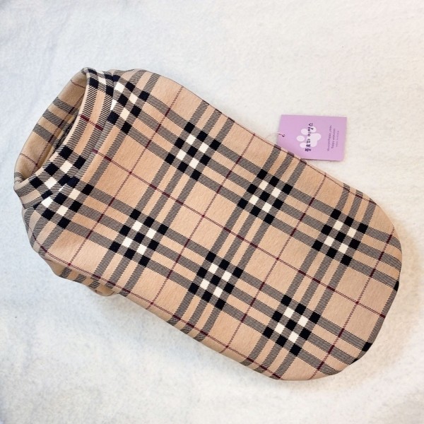 페오펫몰,[감사특가]체크안기모 스판티셔츠,강아지옷,스웻셔츠,애견옷,퍼스카프,채크리본