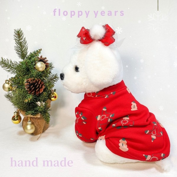 페오펫몰,플로피이얼스,크리스마스 강아지 스웻셔츠,레드 애견티셔츠