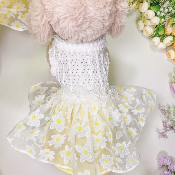 페오펫몰,[새해특가]플로피이얼스,카밀리아 화이트드레스,강아지원피스