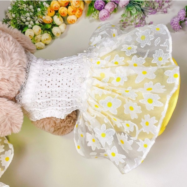 페오펫몰,[새해특가]플로피이얼스,카밀리아 화이트드레스,강아지원피스