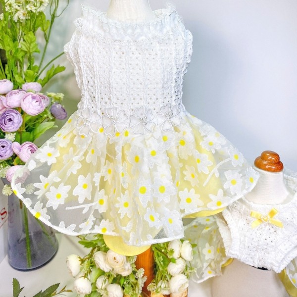 페오펫몰,[새해특가]플로피이얼스,카밀리아 화이트드레스,강아지원피스