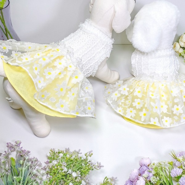 페오펫몰,[새해특가]플로피이얼스,카밀리아 화이트드레스,강아지원피스