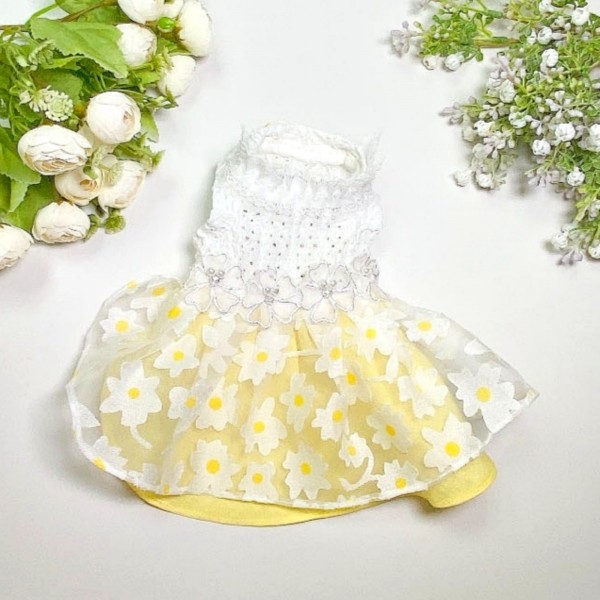 페오펫몰,[새해특가]플로피이얼스,카밀리아 화이트드레스,강아지원피스