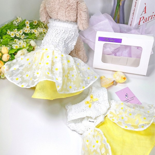 페오펫몰,[새해특가]플로피이얼스,카밀리아 화이트드레스,강아지원피스