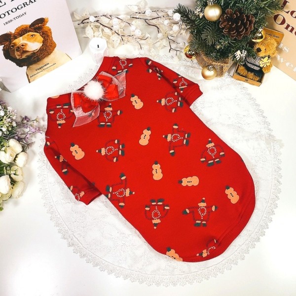 페오펫몰,플로피이얼스,크리스마스 강아지 스웻셔츠,레드 애견티셔츠