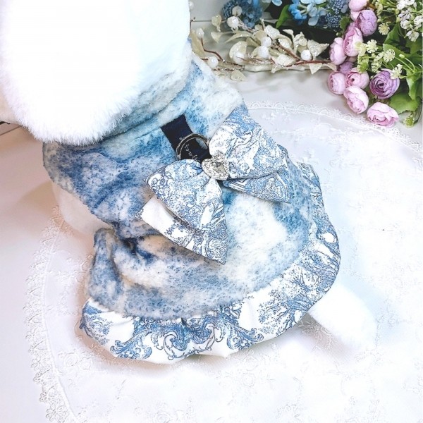 페오펫몰,[감사특가]플로피이얼스,중세프린트 플리스 강아지조끼,애견의류, 강아지겨울아우터,겨울플리스점퍼