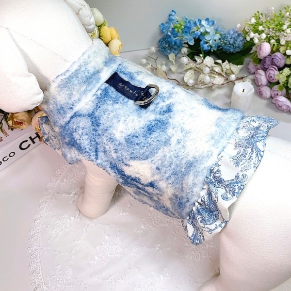 페오펫몰,[감사특가]플로피이얼스,중세프린트 플리스 강아지조끼,애견의류, 강아지겨울아우터,겨울플리스점퍼