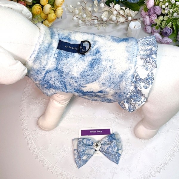 페오펫몰,[감사특가]플로피이얼스,중세프린트 플리스 강아지조끼,애견의류, 강아지겨울아우터,겨울플리스점퍼