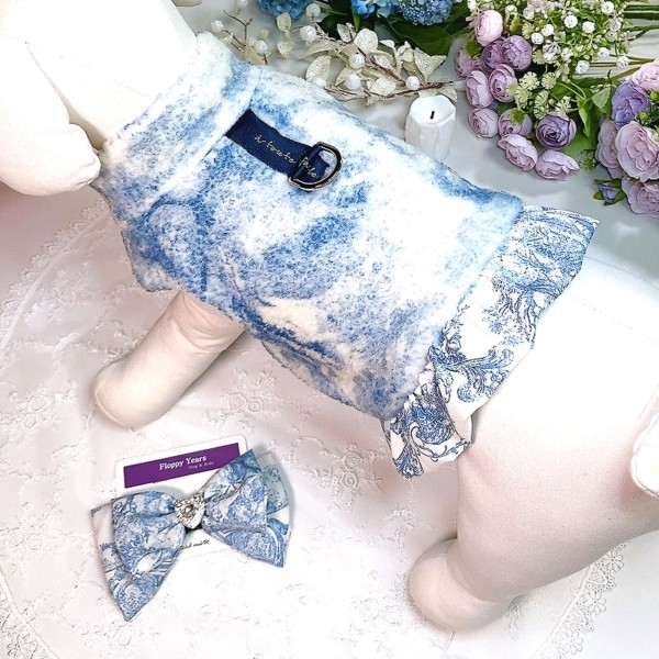 페오펫몰,[감사특가]플로피이얼스,중세프린트 플리스 강아지조끼,애견의류, 강아지겨울아우터,겨울플리스점퍼