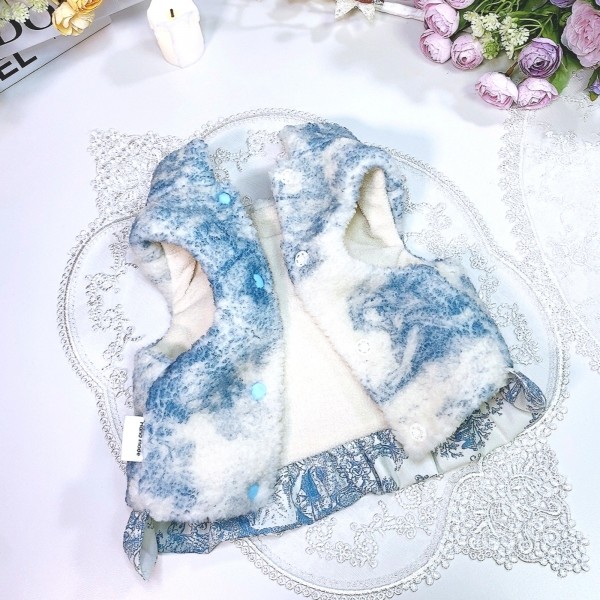 페오펫몰,[감사특가]플로피이얼스,중세프린트 플리스 강아지조끼,애견의류, 강아지겨울아우터,겨울플리스점퍼