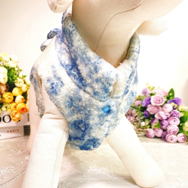 페오펫몰,[감사특가]플로피이얼스,중세프린트 플리스 강아지조끼,애견의류, 강아지겨울아우터,겨울플리스점퍼