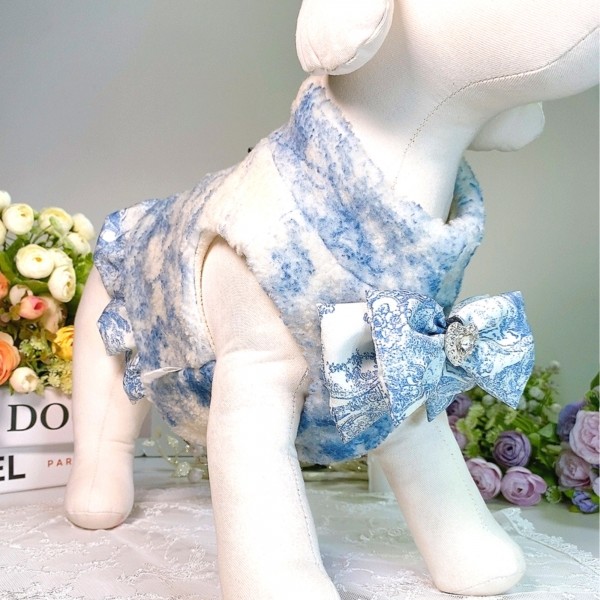 페오펫몰,[감사특가]플로피이얼스,중세프린트 플리스 강아지조끼,애견의류, 강아지겨울아우터,겨울플리스점퍼