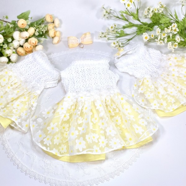 페오펫몰,[새해특가]플로피이얼스,카밀리아 화이트드레스,강아지원피스